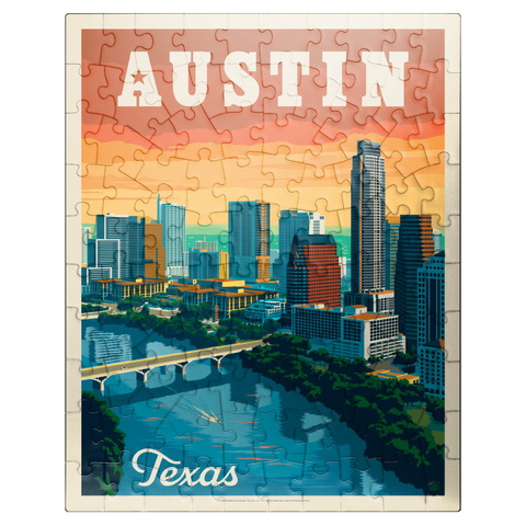 puzzleplate Austin, Texas: Skyline, Vintage Poster 100 Jigsaw Puzzle