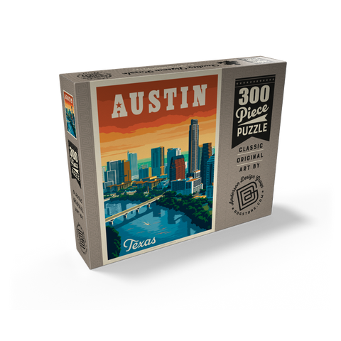 Austin, Texas: Skyline, Vintage Poster 300 Jigsaw Puzzle box view2