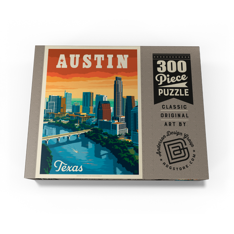 Austin, Texas: Skyline, Vintage Poster 300 Jigsaw Puzzle box view3