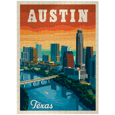 puzzleplate Austin, Texas: Skyline, Vintage Poster 300 Jigsaw Puzzle