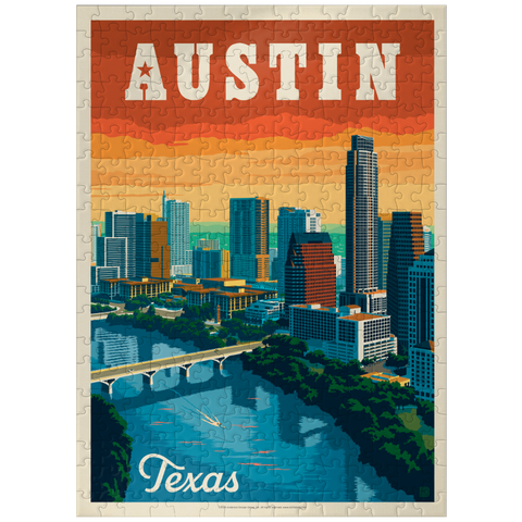 puzzleplate Austin, Texas: Skyline, Vintage Poster 300 Jigsaw Puzzle