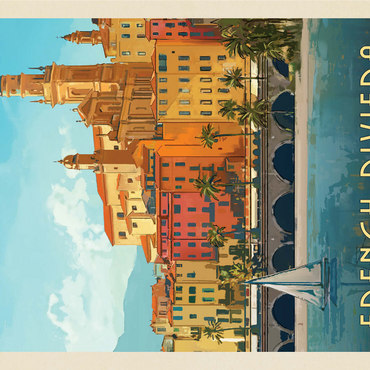France: French Riviera, Vintage Poster 1000 Jigsaw Puzzle 3D Modell