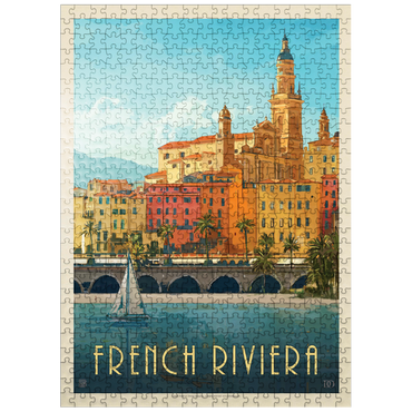 puzzleplate France: French Riviera, Vintage Poster 500 Jigsaw Puzzle