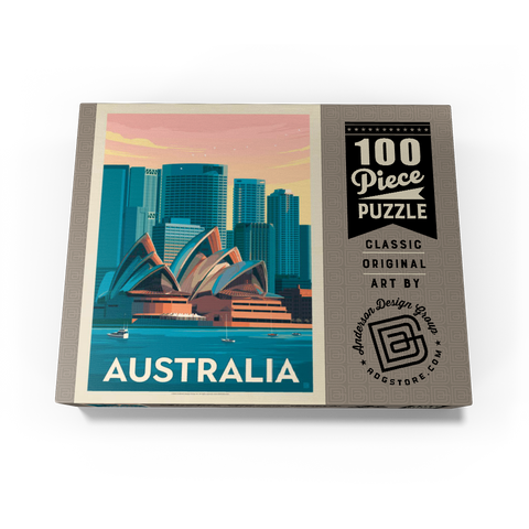 Australia: Sydney Skyline, Vintage Poster 100 Jigsaw Puzzle box view3