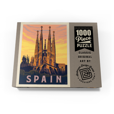 Spain: Familia Sagrada, Vintage Poster 1000 Jigsaw Puzzle box view3