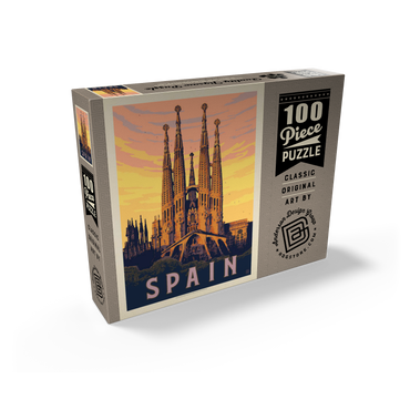 Spain: Familia Sagrada, Vintage Poster 100 Jigsaw Puzzle box view2