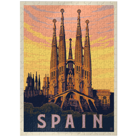 puzzleplate Spain: Familia Sagrada, Vintage Poster 300 Jigsaw Puzzle