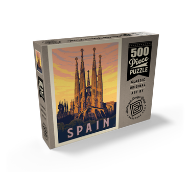 Spain: Familia Sagrada, Vintage Poster 500 Jigsaw Puzzle box view2
