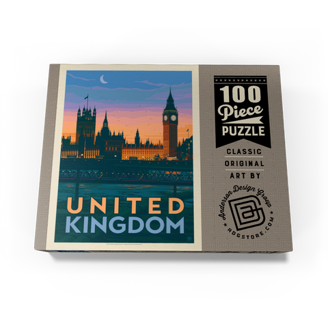 United Kingdom: Westminster Palace, Vintage Poster 100 Jigsaw Puzzle box view3