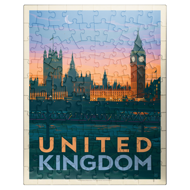 puzzleplate United Kingdom: Westminster Palace, Vintage Poster 100 Jigsaw Puzzle