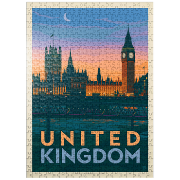 puzzleplate United Kingdom: Westminster Palace, Vintage Poster 500 Jigsaw Puzzle