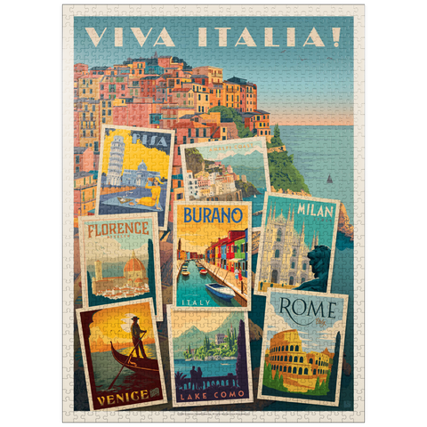 puzzleplate Italy: Viva Italia! Collage, Vintage poster 1000 Jigsaw Puzzle