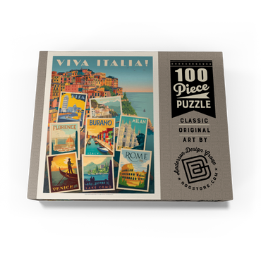 Italy: Viva Italia! Collage, Vintage poster 100 Jigsaw Puzzle box view3