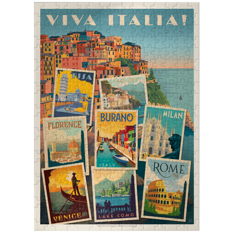 puzzleplate Italy: Viva Italia! Collage, Vintage poster 300 Jigsaw Puzzle