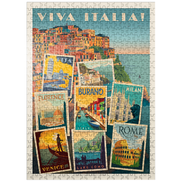 puzzleplate Italy: Viva Italia! Collage, Vintage poster 500 Jigsaw Puzzle