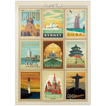 puzzleplate World Travel, Collage, Vintage poster 1000 Jigsaw Puzzle