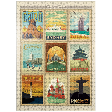 puzzleplate World Travel, Collage, Vintage poster 500 Jigsaw Puzzle