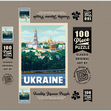 Ukraine: Kiev, Vintage Poster 100 Jigsaw Puzzle box 3D Modell