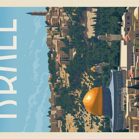 Israel: Jerusalem, The Old City, Vintage Poster 1000 Jigsaw Puzzle 3D Modell