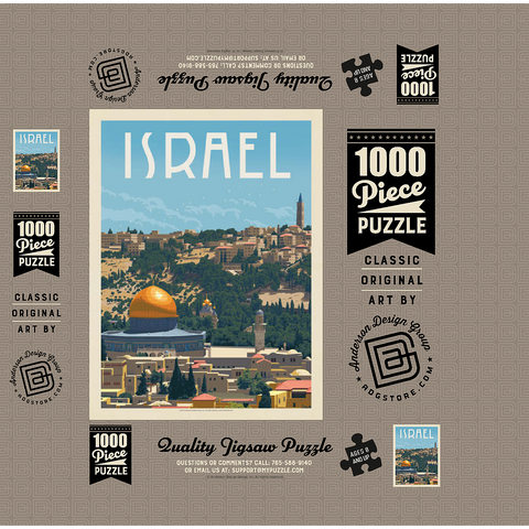 Israel: Jerusalem, The Old City, Vintage Poster 1000 Jigsaw Puzzle box 3D Modell