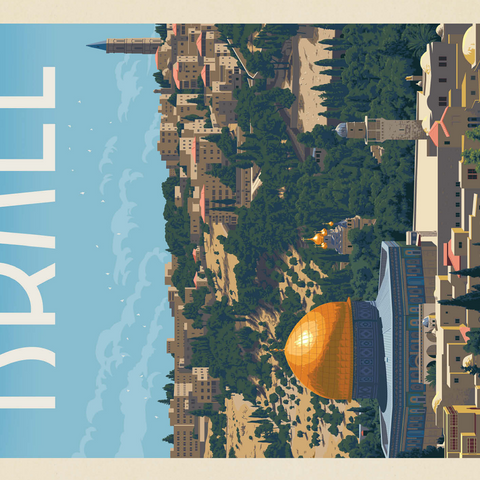 Israel: Jerusalem, The Old City, Vintage Poster 500 Jigsaw Puzzle 3D Modell