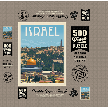 Israel: Jerusalem, The Old City, Vintage Poster 500 Jigsaw Puzzle box 3D Modell