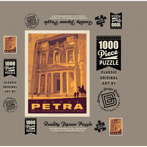 Jordan: Petra, Vintage Poster 1000 Jigsaw Puzzle box 3D Modell