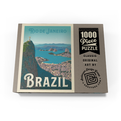 Brazil: Rio de Janeiro Harbor View, Vintage Poster 1000 Jigsaw Puzzle box view3