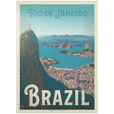 puzzleplate Brazil: Rio de Janeiro Harbor View, Vintage Poster 1000 Jigsaw Puzzle