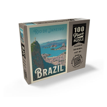 Brazil: Rio de Janeiro Harbor View, Vintage Poster 100 Jigsaw Puzzle box view2