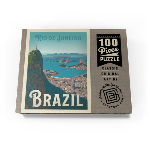 Brazil: Rio de Janeiro Harbor View, Vintage Poster 100 Jigsaw Puzzle box view3