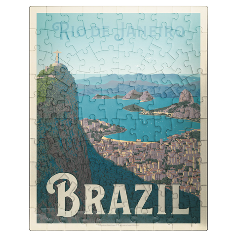 puzzleplate Brazil: Rio de Janeiro Harbor View, Vintage Poster 100 Jigsaw Puzzle