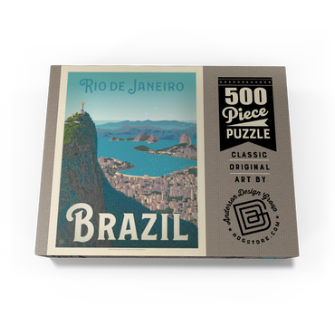 Brazil: Rio de Janeiro Harbor View, Vintage Poster 500 Jigsaw Puzzle box view3