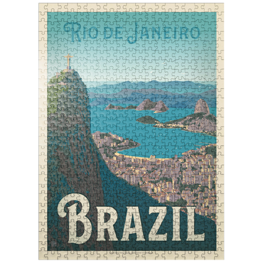 puzzleplate Brazil: Rio de Janeiro Harbor View, Vintage Poster 500 Jigsaw Puzzle