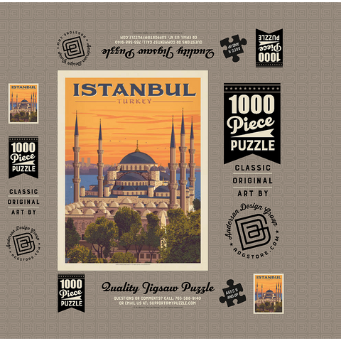 Turkey: Istanbul, Vintage Poster 1000 Jigsaw Puzzle box 3D Modell