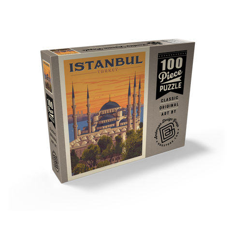 Turkey: Istanbul, Vintage Poster 100 Jigsaw Puzzle box view2