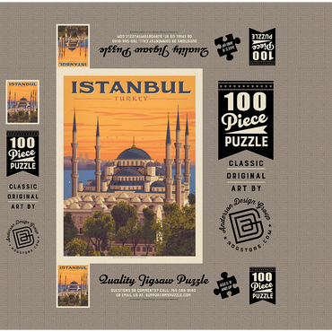 Turkey: Istanbul, Vintage Poster 100 Jigsaw Puzzle box 3D Modell