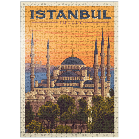puzzleplate Turkey: Istanbul, Vintage Poster 500 Jigsaw Puzzle