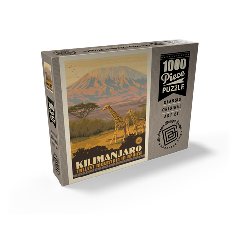 Kilimanjaro: Tallest Mountain in Africa, Vintage Poster 1000 Jigsaw Puzzle box view2