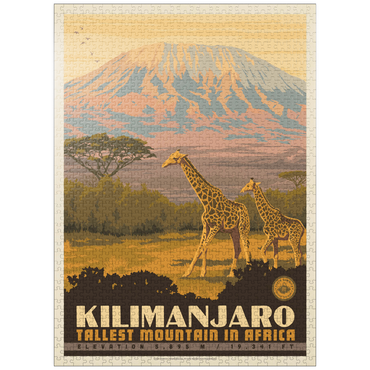 puzzleplate Kilimanjaro: Tallest Mountain in Africa, Vintage Poster 1000 Jigsaw Puzzle
