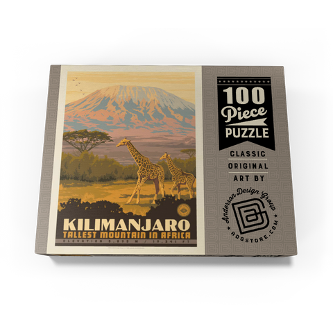 Kilimanjaro: Tallest Mountain in Africa, Vintage Poster 100 Jigsaw Puzzle box view3