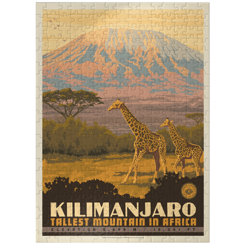 puzzleplate Kilimanjaro: Tallest Mountain in Africa, Vintage Poster 300 Jigsaw Puzzle