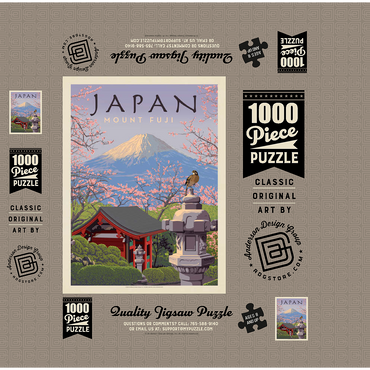 Japan: Mount Fuji, Vintage Poster 1000 Jigsaw Puzzle box 3D Modell