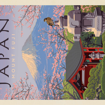Japan: Mount Fuji, Vintage Poster 100 Jigsaw Puzzle 3D Modell