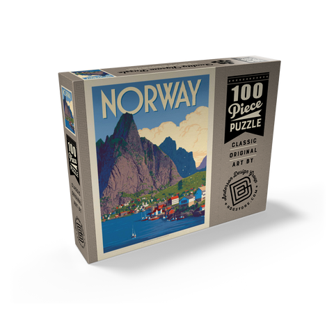 Norway: The Land of Fjords, Vintage Poster 100 Jigsaw Puzzle box view2