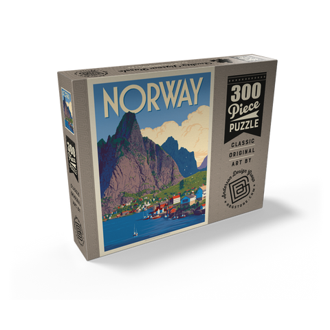 Norway: The Land of Fjords, Vintage Poster 300 Jigsaw Puzzle box view2