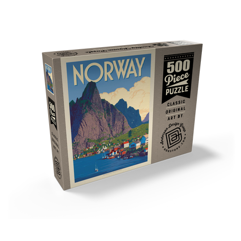 Norway: The Land of Fjords, Vintage Poster 500 Jigsaw Puzzle box view2