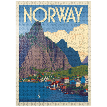 puzzleplate Norway: The Land of Fjords, Vintage Poster 500 Jigsaw Puzzle