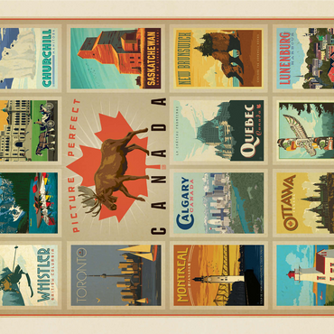 Canada Travel, Collage, Vintage Poster 1000 Jigsaw Puzzle 3D Modell