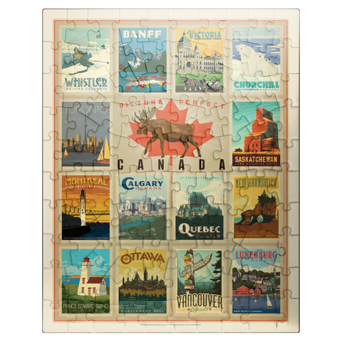 puzzleplate Canada Travel, Collage, Vintage Poster 100 Jigsaw Puzzle